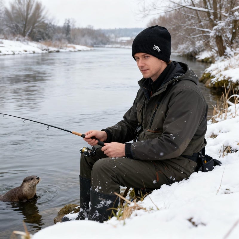 OTTER Waterproof, Windproof, Breathable - Beanie Knit Hat for Cold Weather Available in 7 Colours (Black) - Image 2